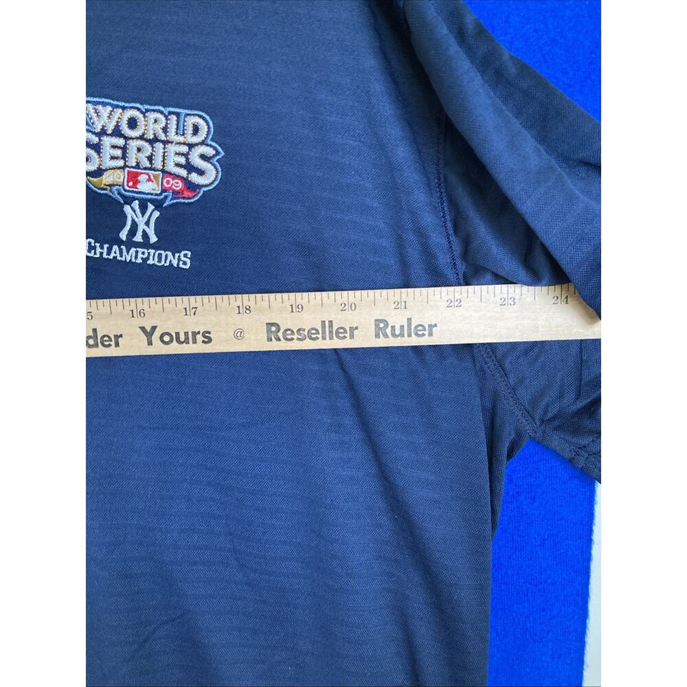 New York Yankees 2009 World Series Champions Antigua Polo Shirt Men's Large Blue - Picture 8 of 14